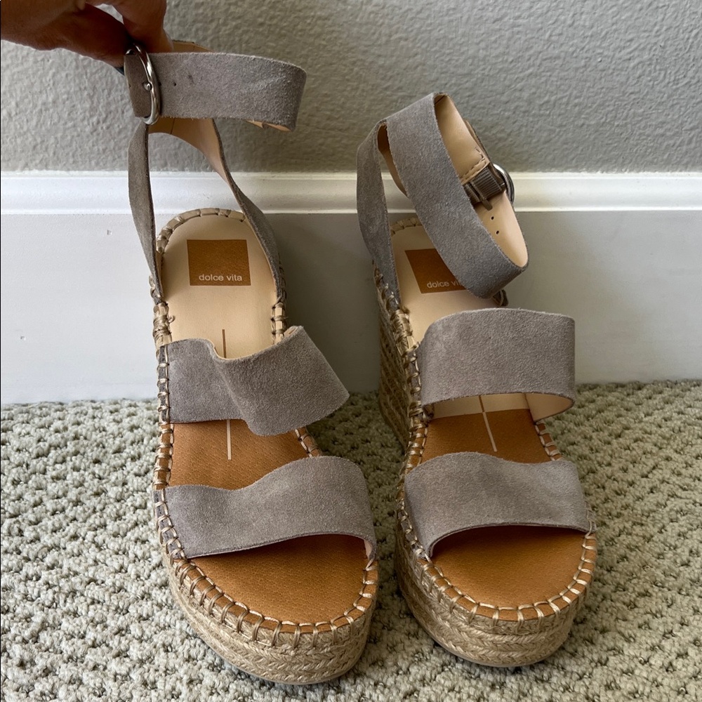 Dolce Vita Taupe Espadrille Sandals